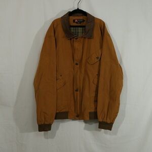 Kakadu Traders Australia Double Bay Bomber 
 Jacket XL Mustard Plaid Leather